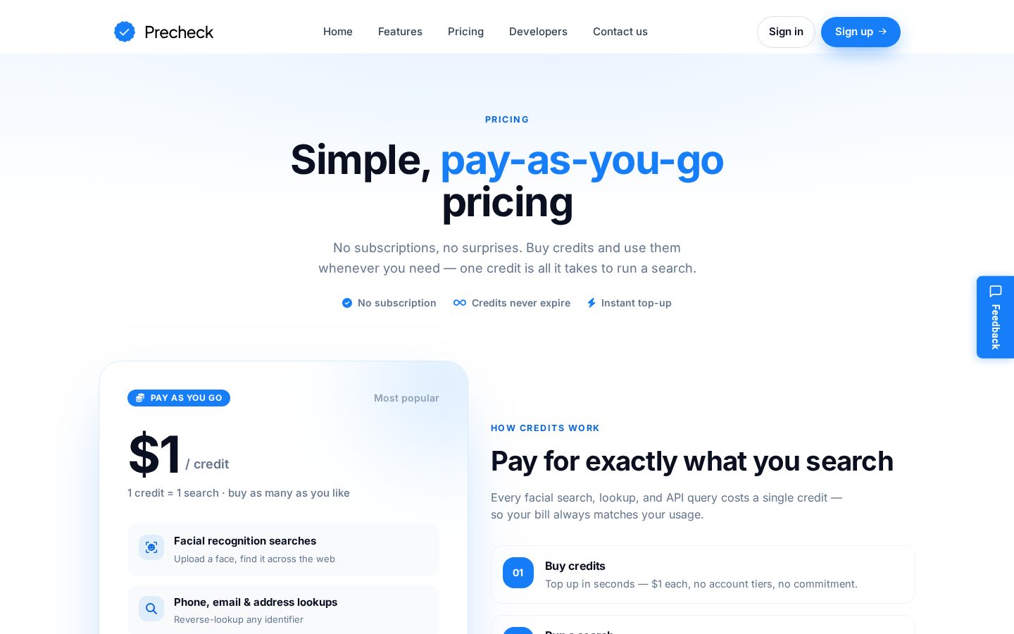 PreCheck Pricing