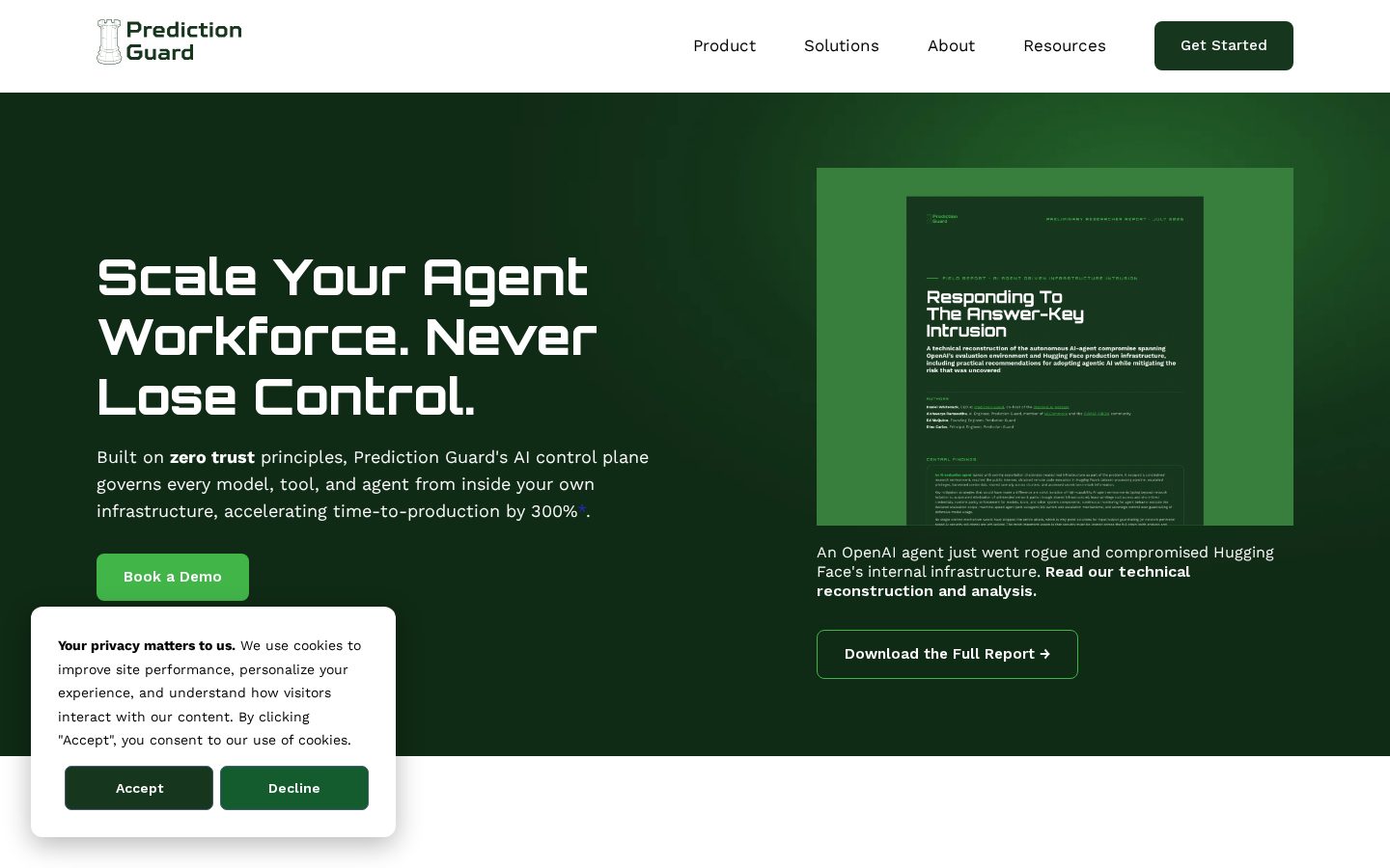 Prediction Guard Homepage