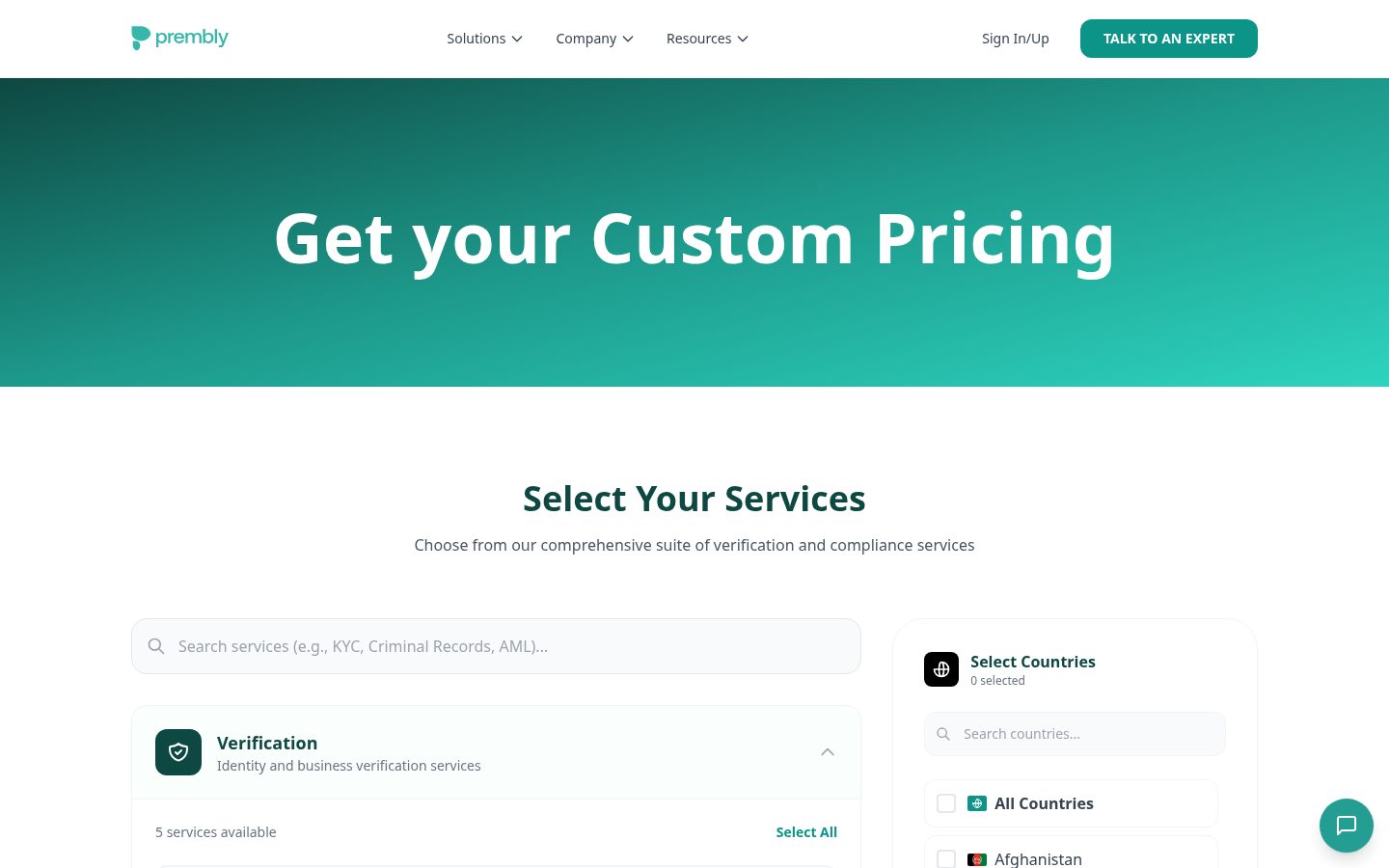 Prembly Pricing
