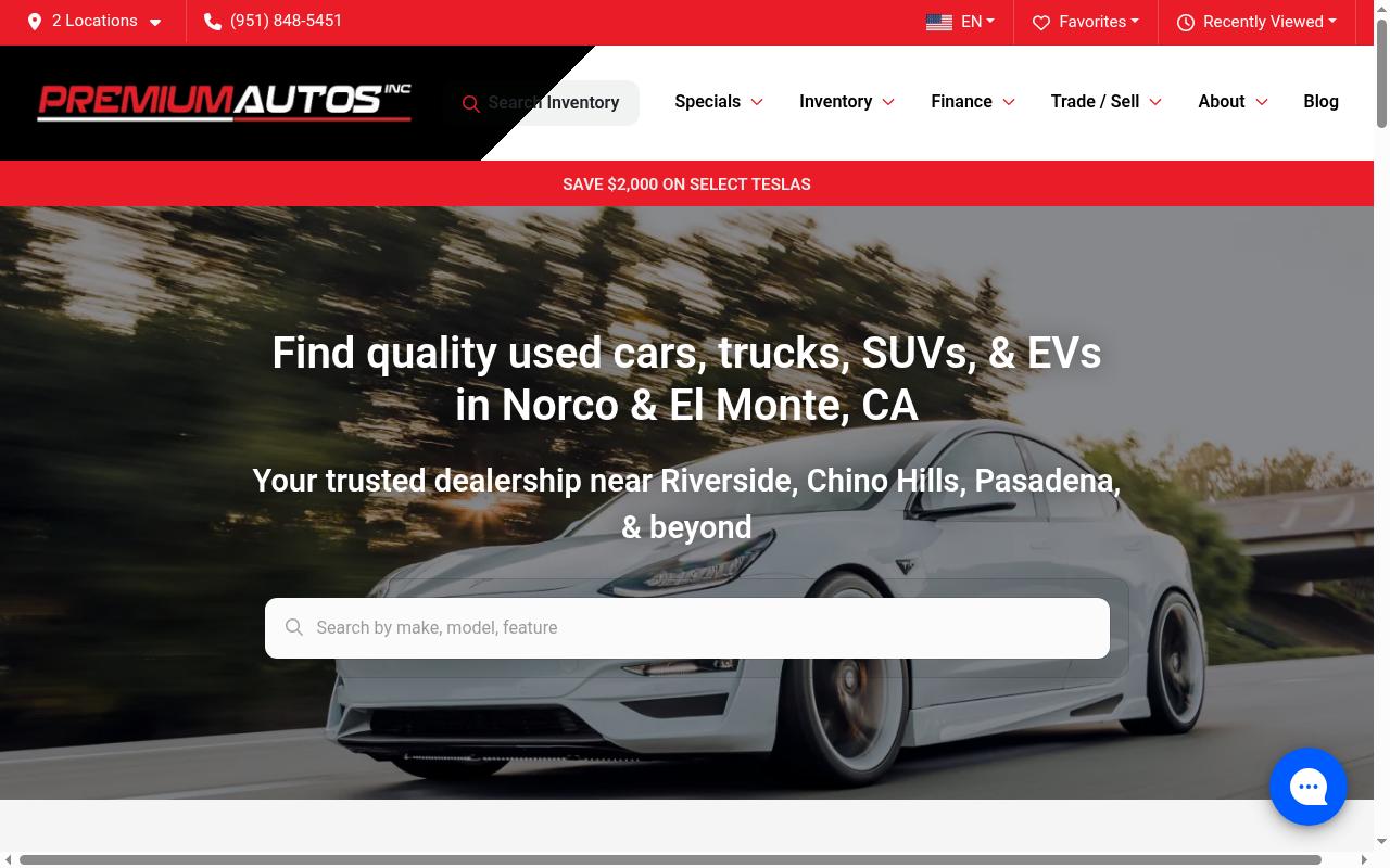 Premium Autos Homepage