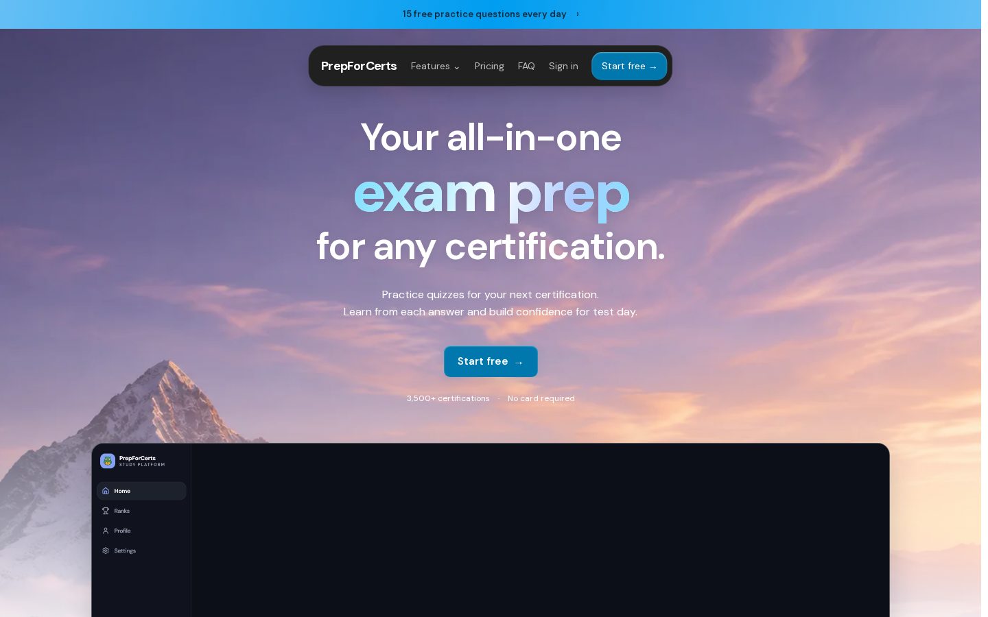 Prep For Certs Homepage
