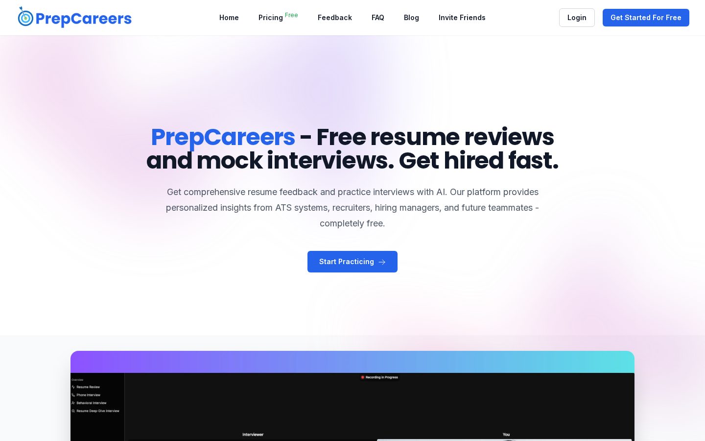 PrepCareers Homepage