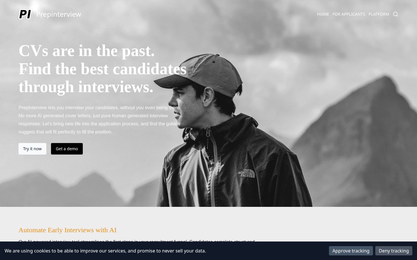 PrepInterview.app Homepage
