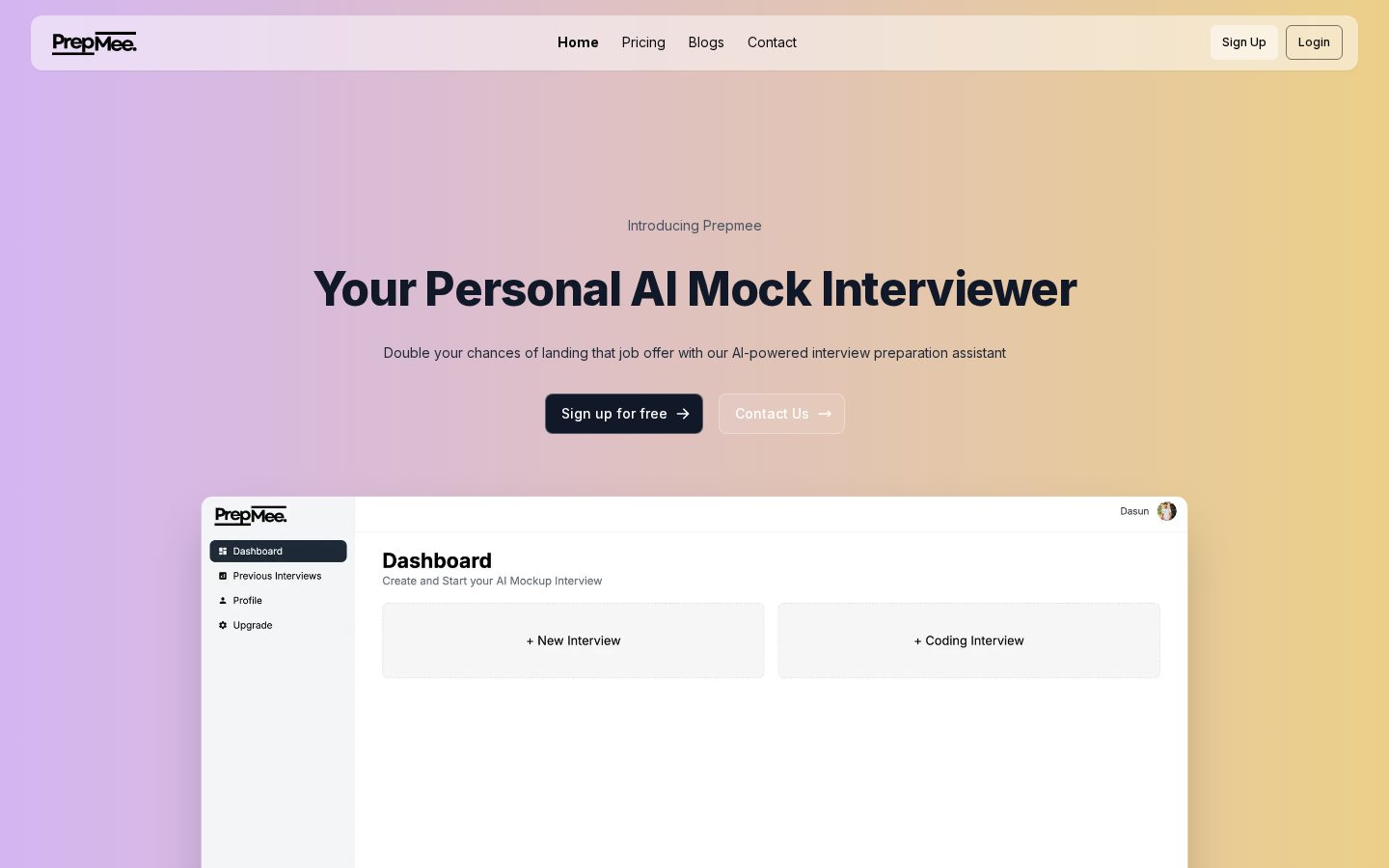 PrepMee Homepage