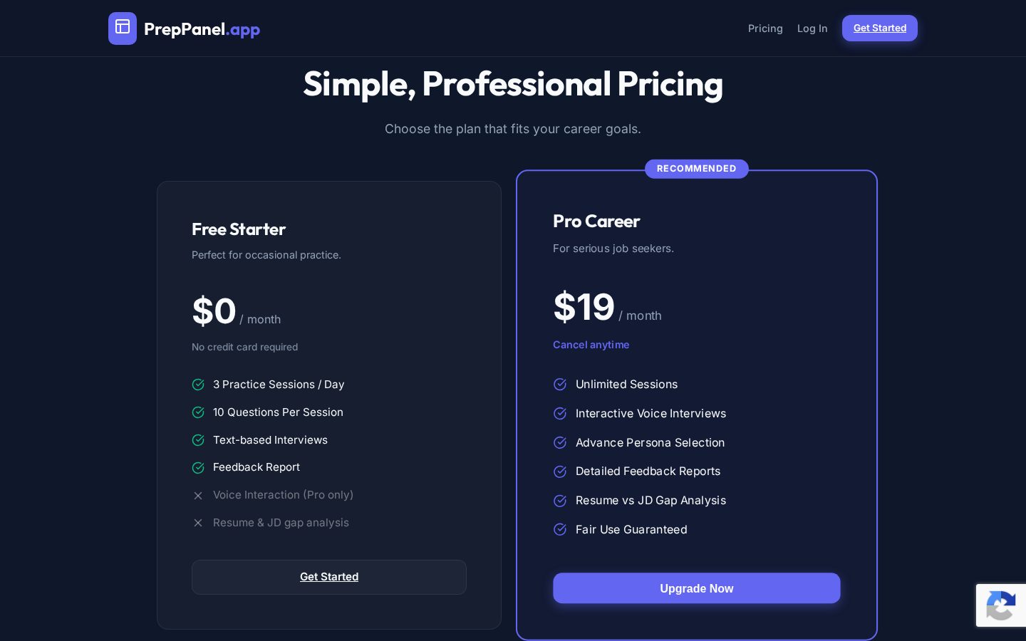 PrepPanel Pricing