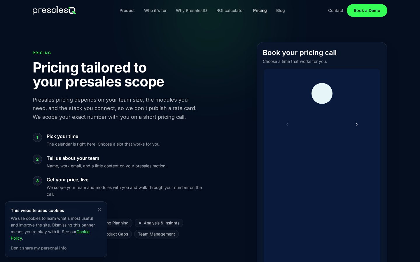 PresalesIQ Pricing