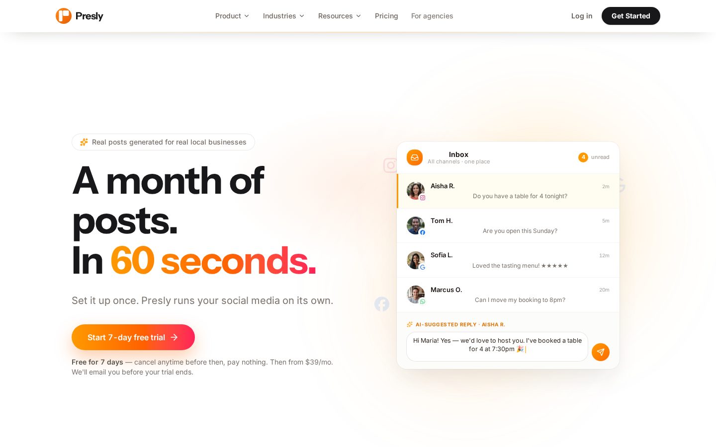 Presly Homepage