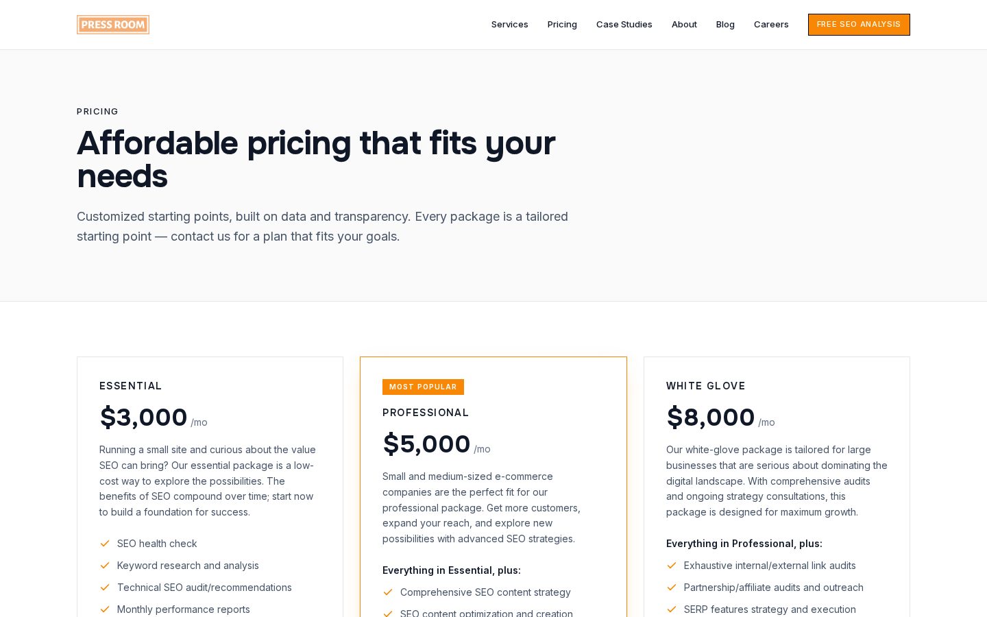 PressRoom.ai Pricing