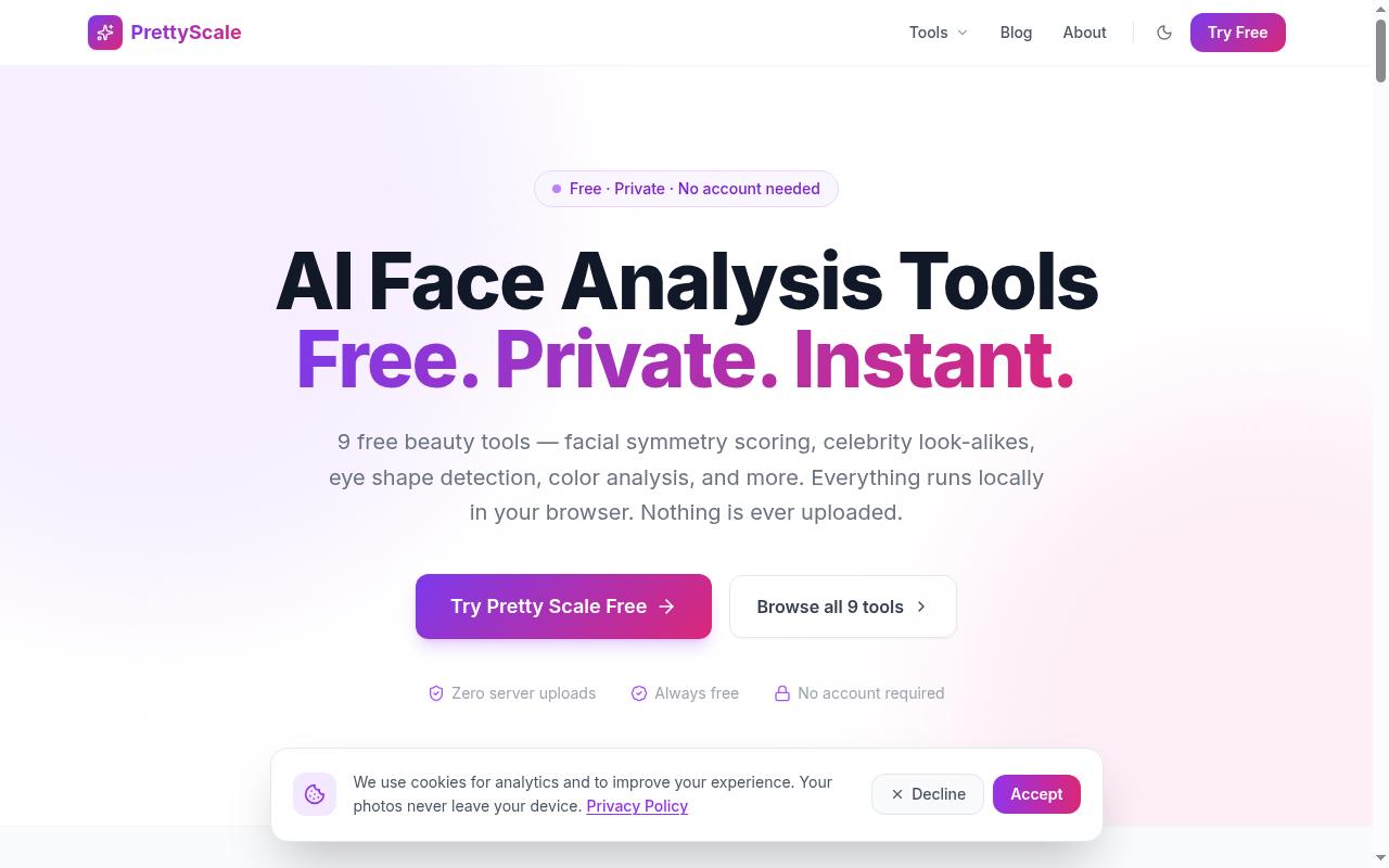 PrettyScale Homepage