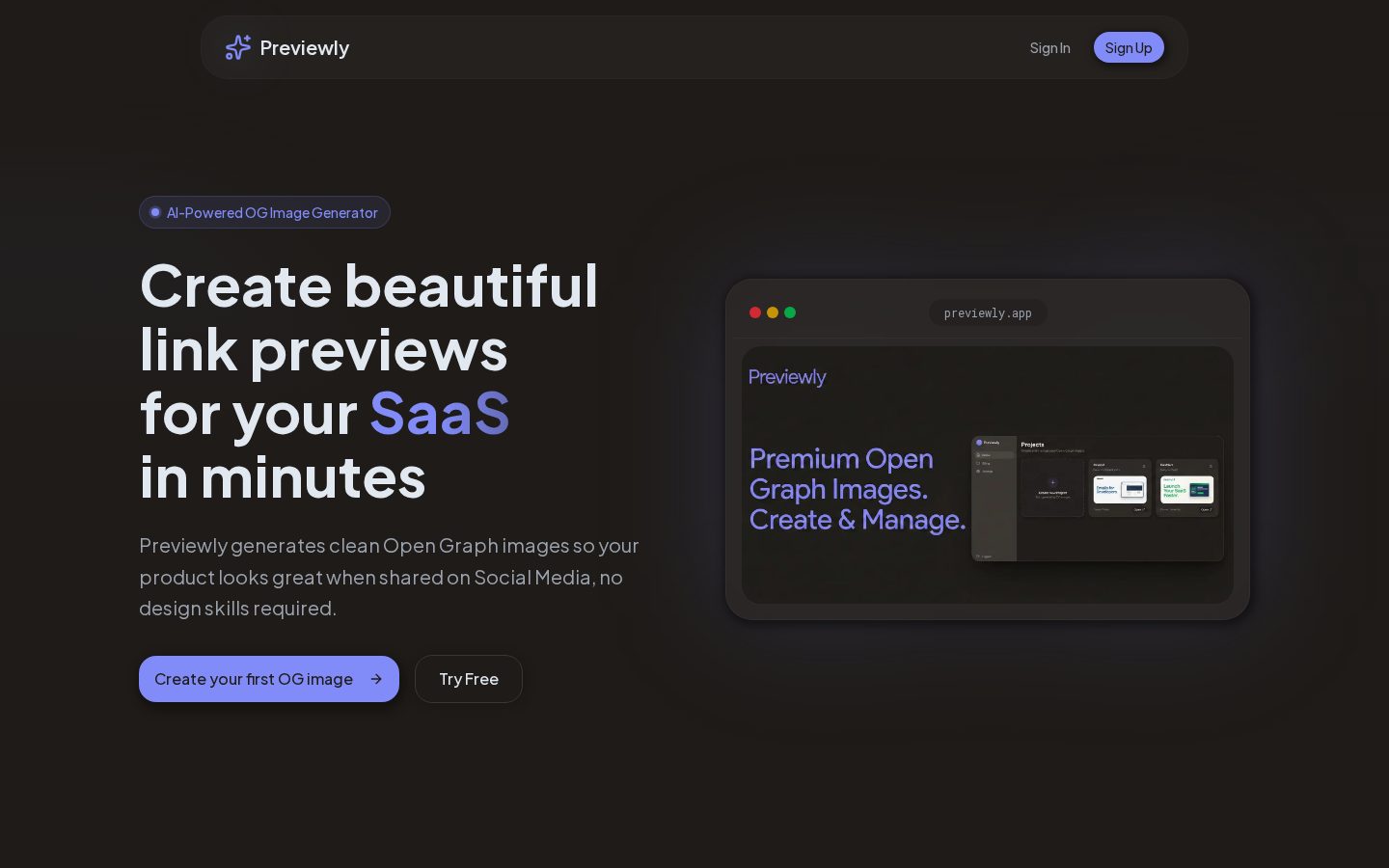 Previewly Homepage