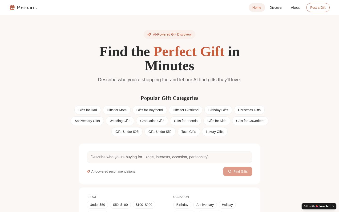 Preznt Homepage
