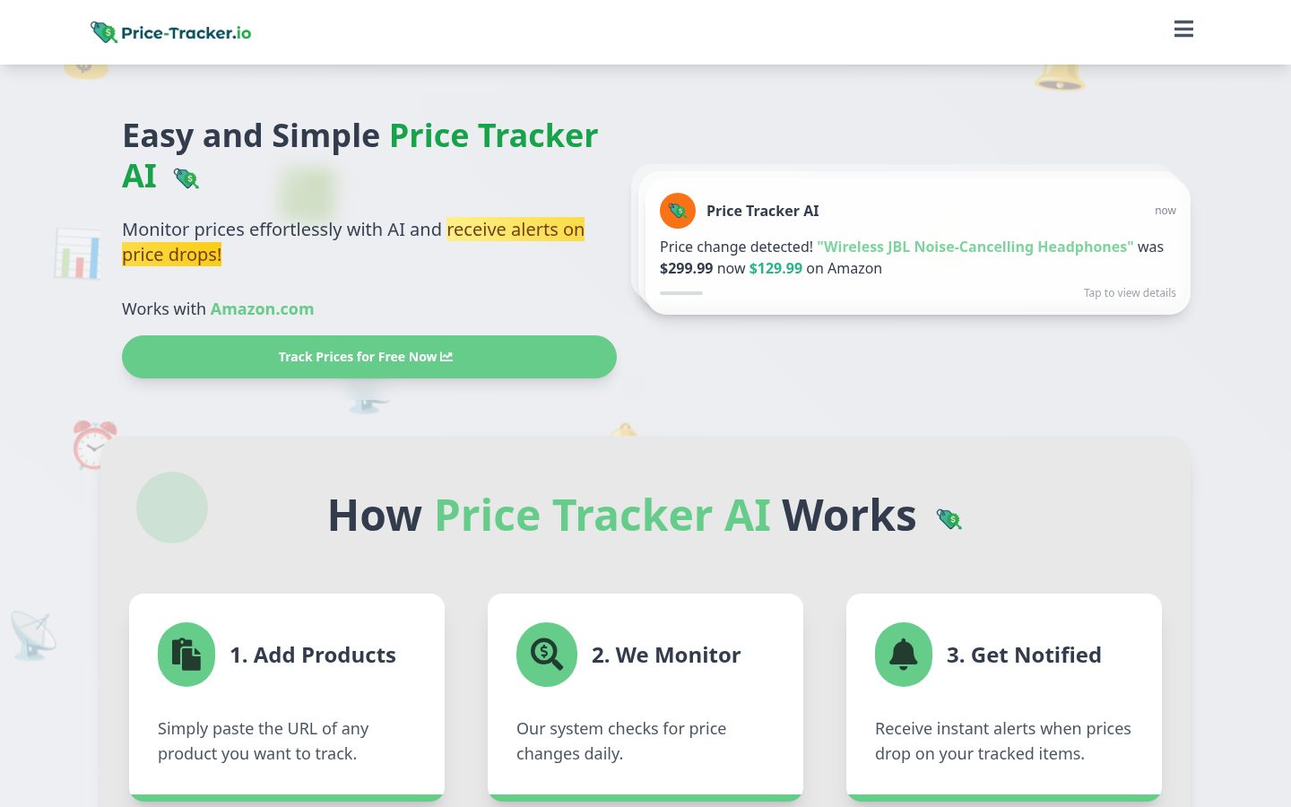 Price Tracker Homepage