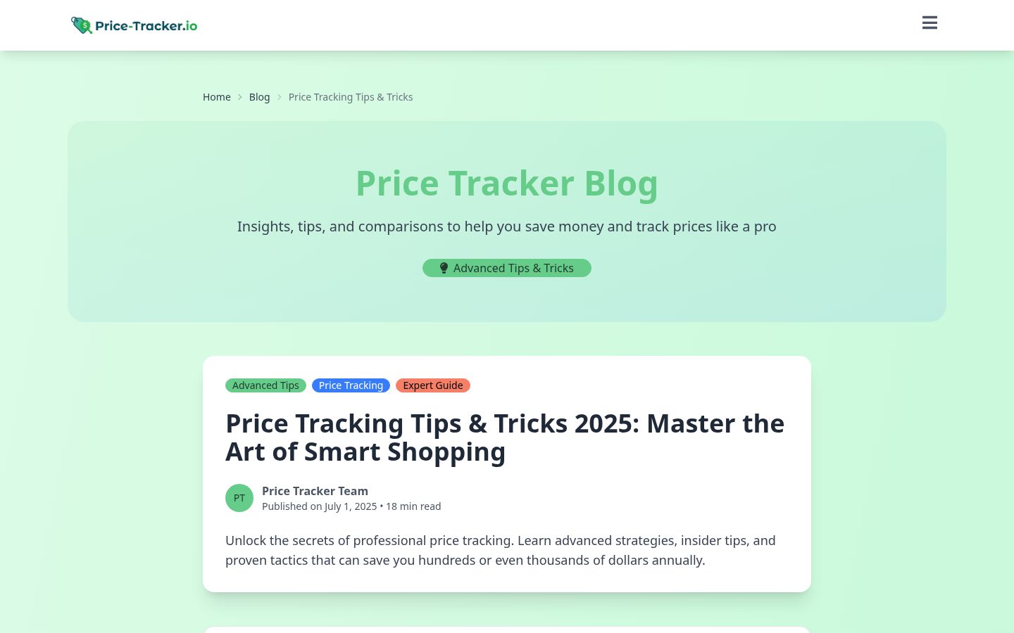 Price Tracker Pricing