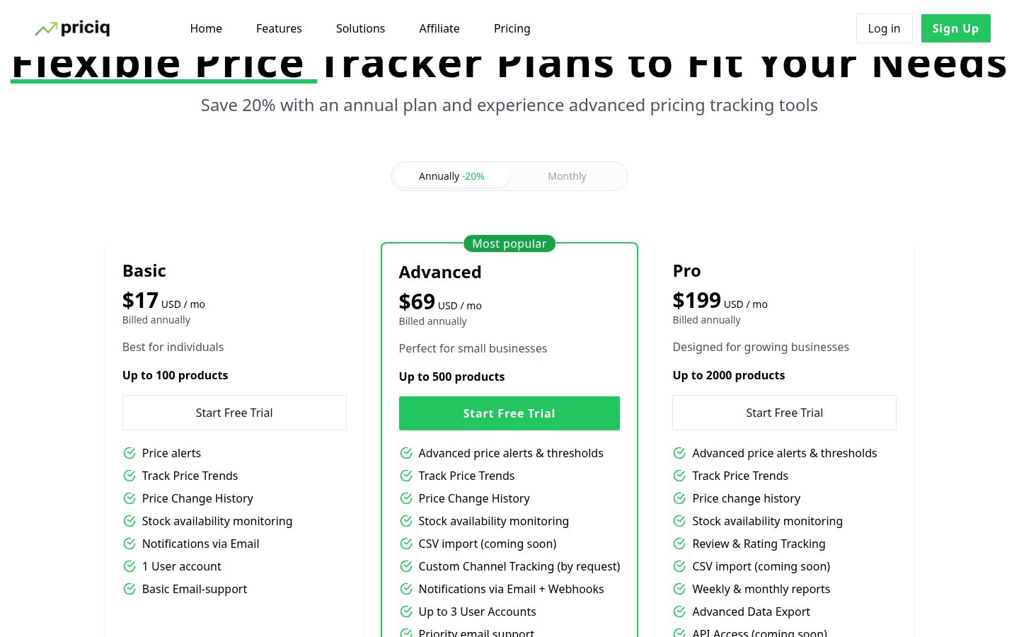 Priciq Pricing