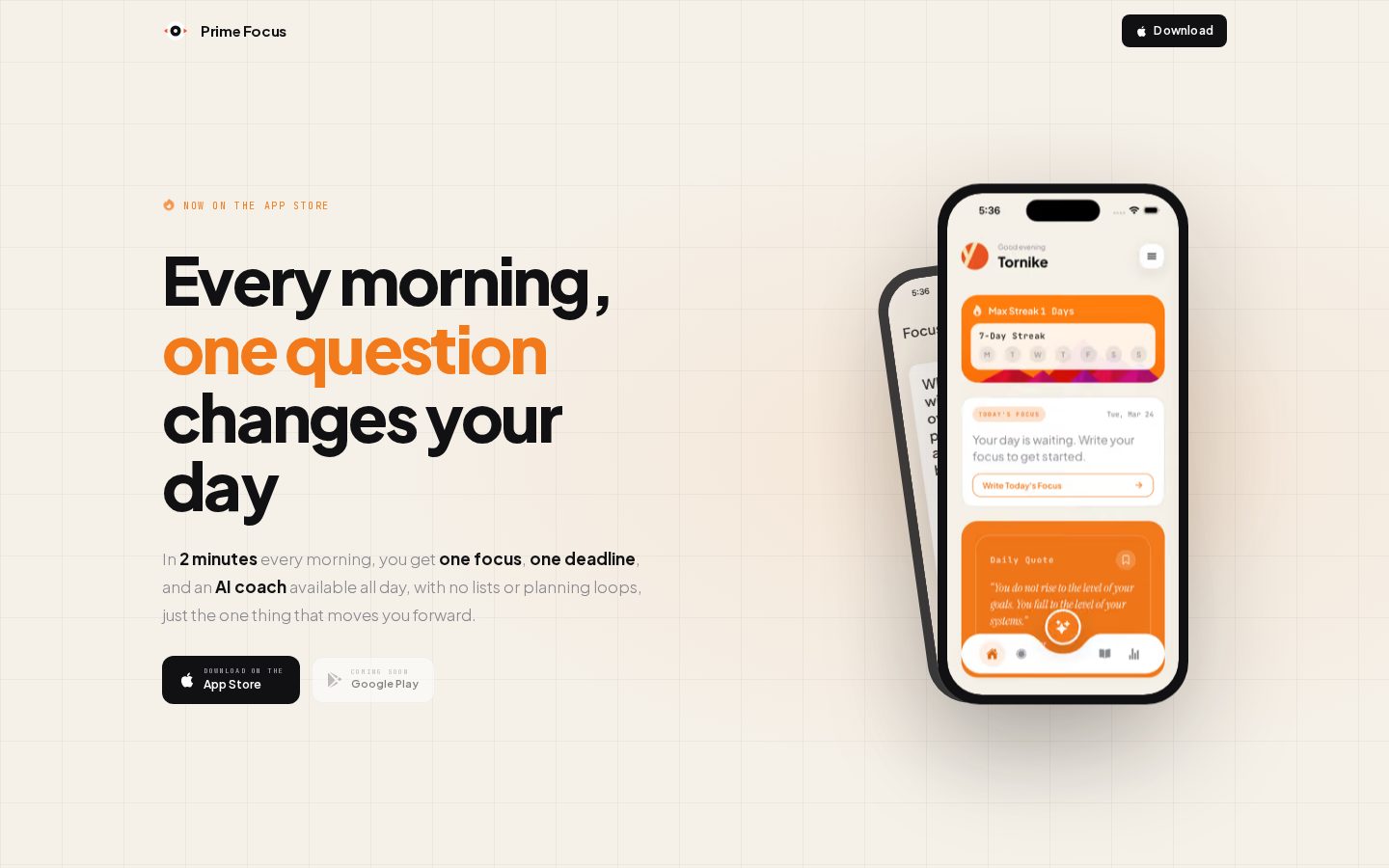 Prime Focus Homepage