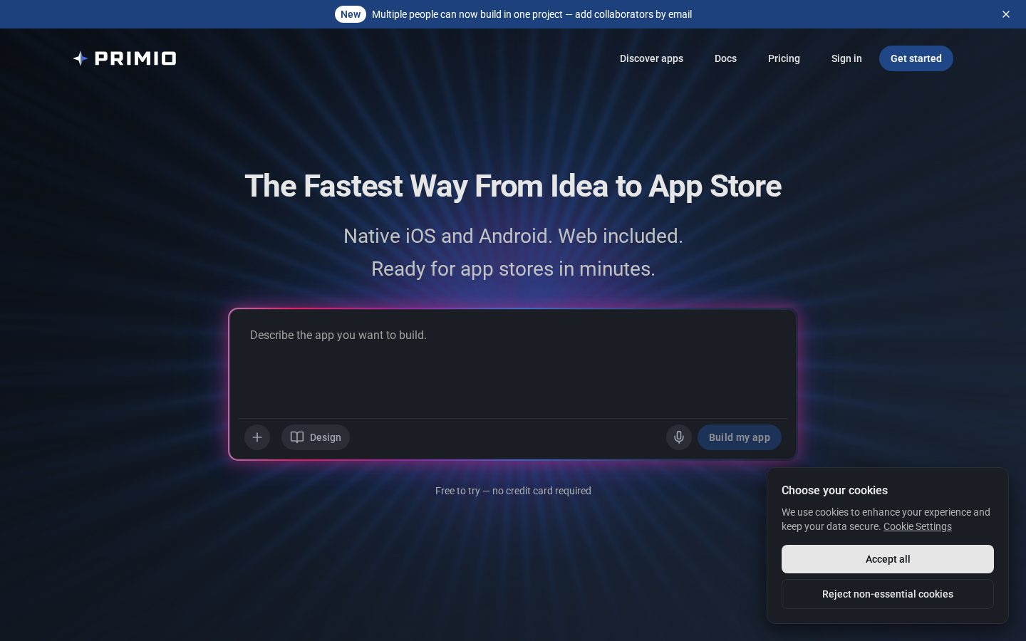 Primio Homepage
