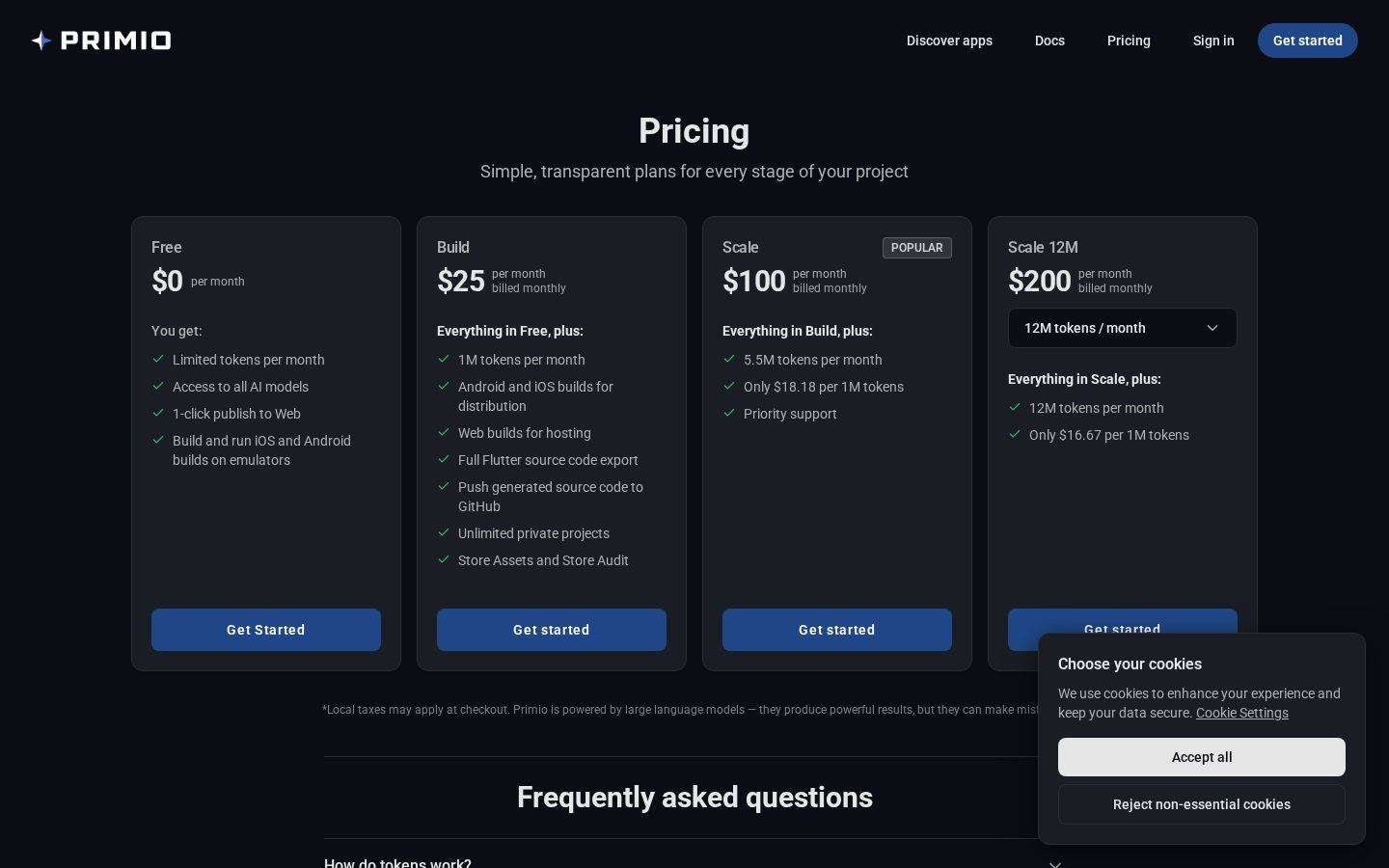Primio Pricing