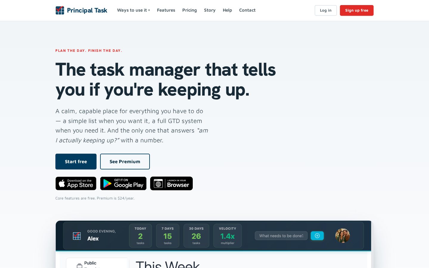 Principal Task Homepage