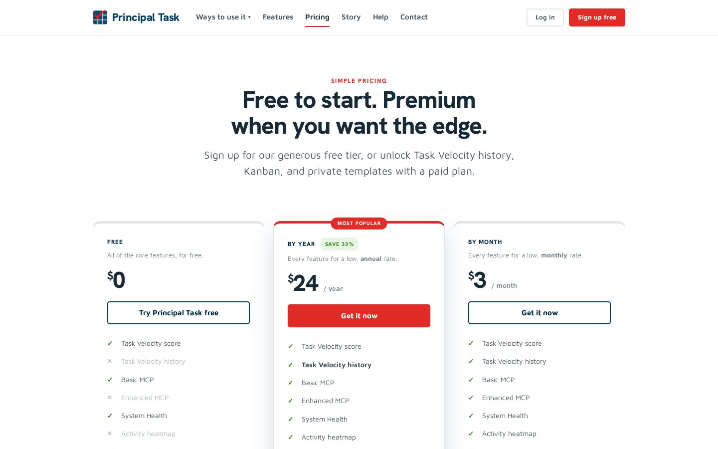 Principal Task Pricing