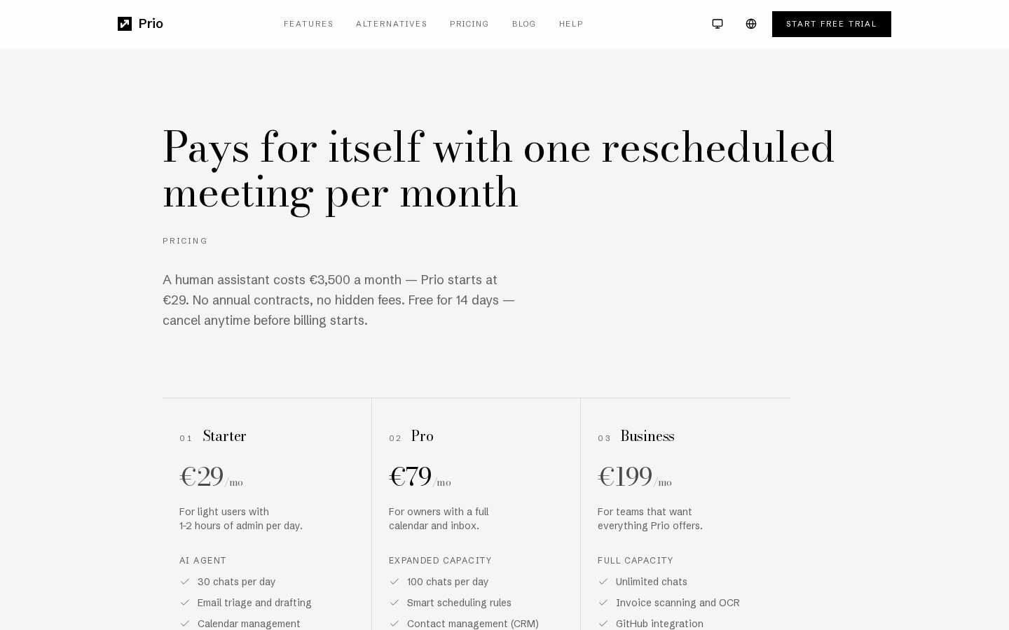 Prio Pricing