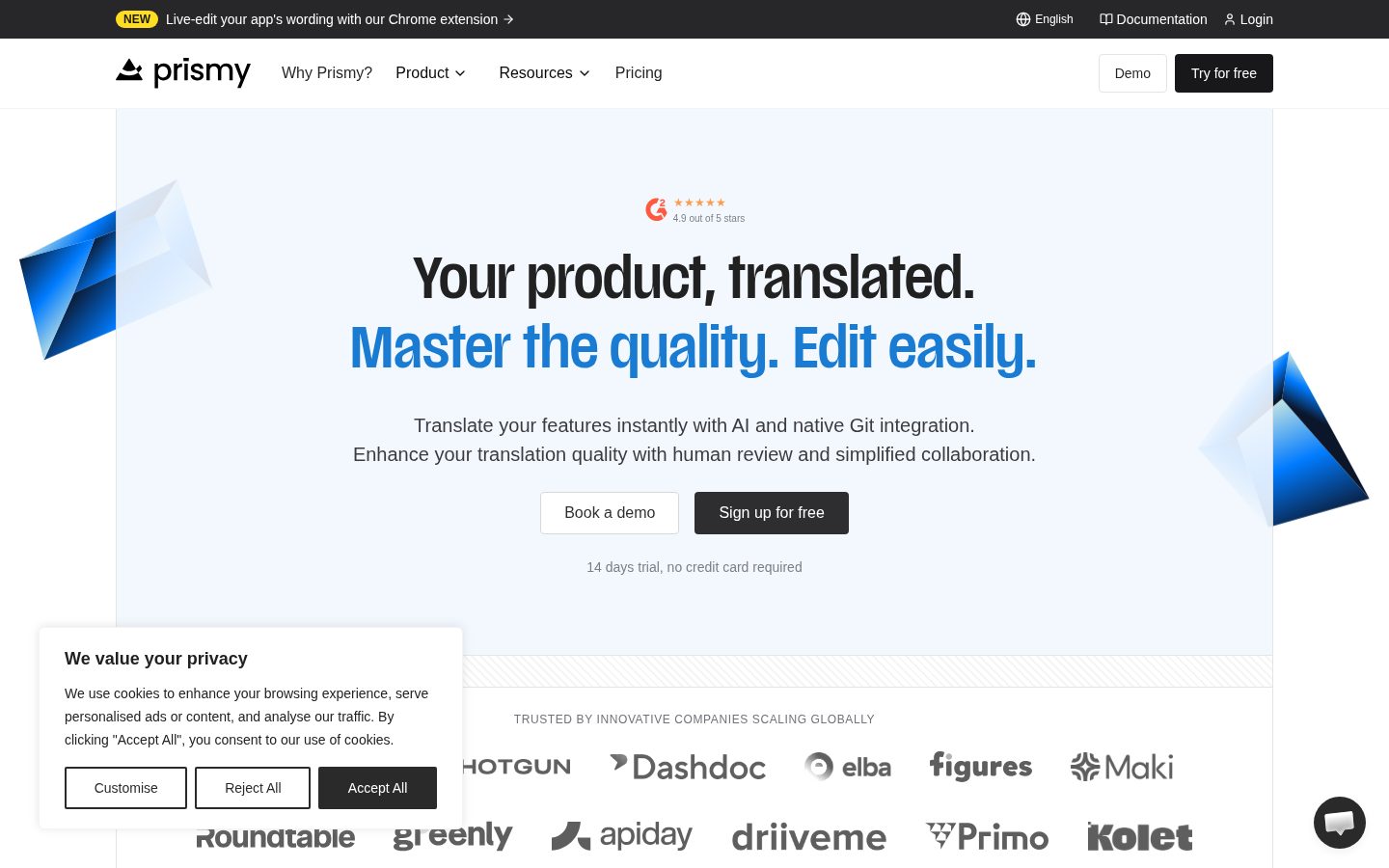 Prismy Homepage
