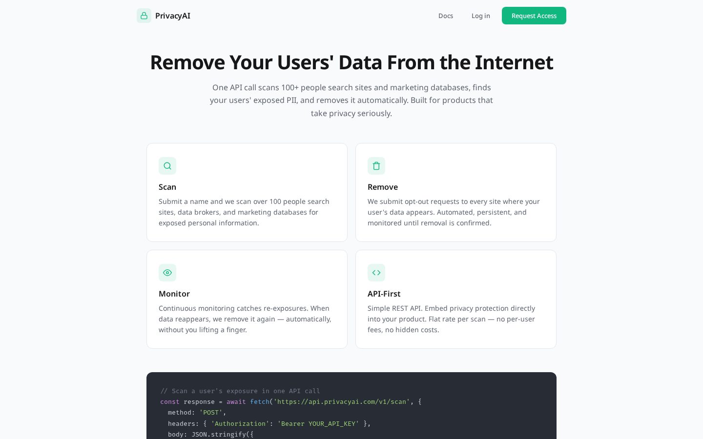 PrivacyAI Homepage