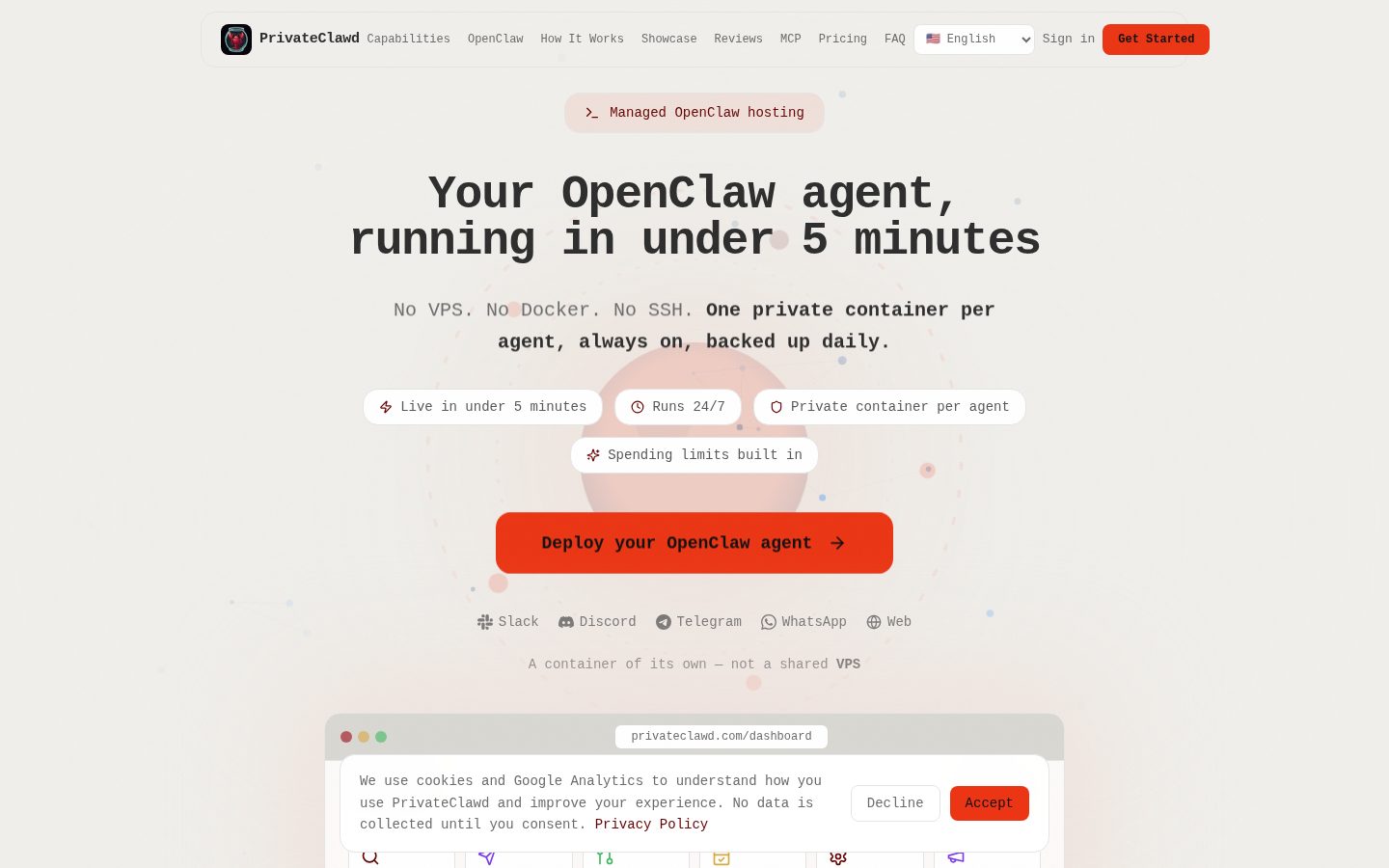 PrivateClawd Homepage