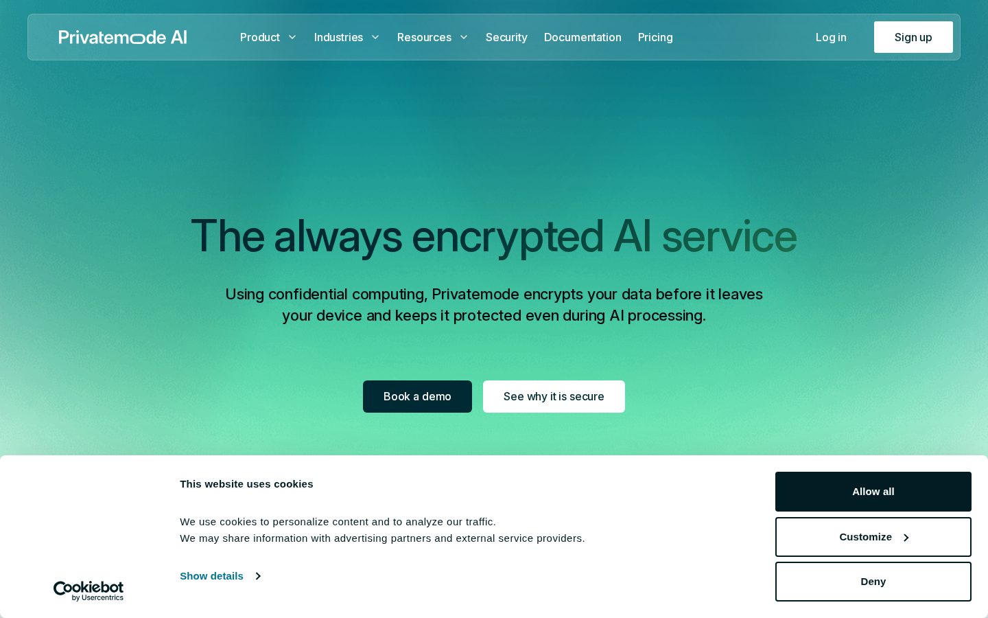 Privatemode AI Homepage