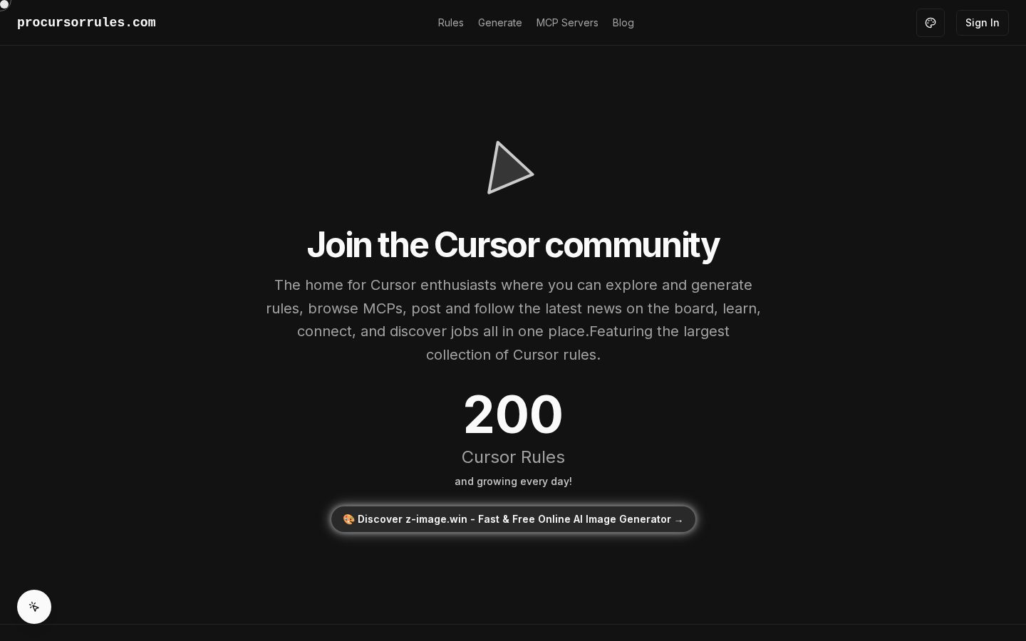 Pro Cursor Rules Homepage
