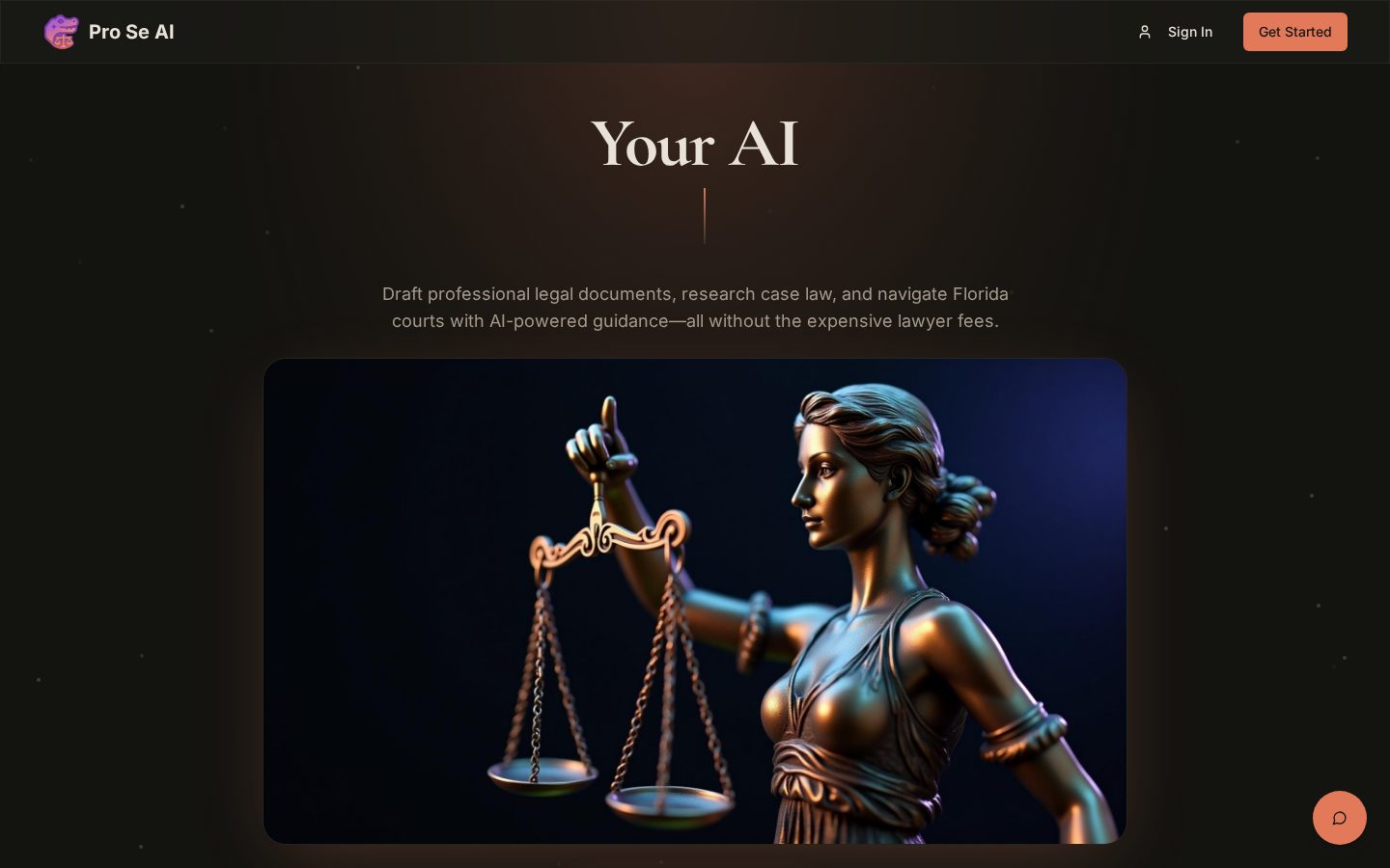 Pro Se AI (Legal Assistant) Homepage