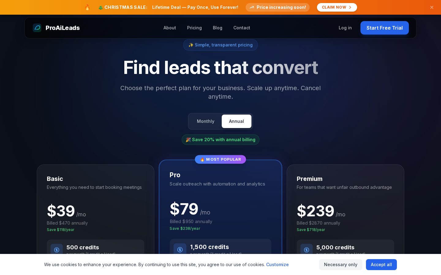ProAILeads Pricing