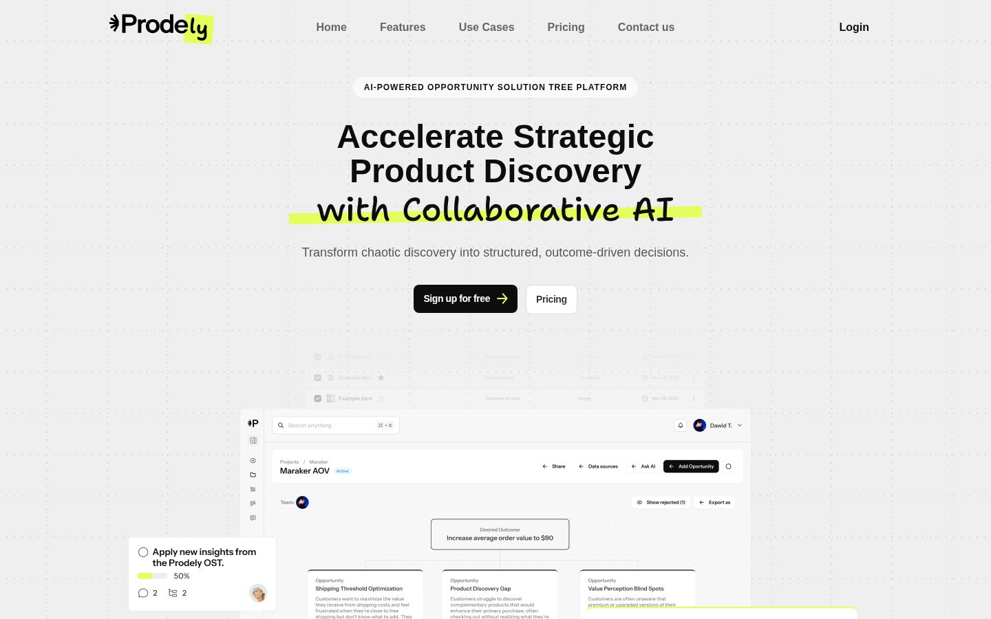 Prodely Homepage