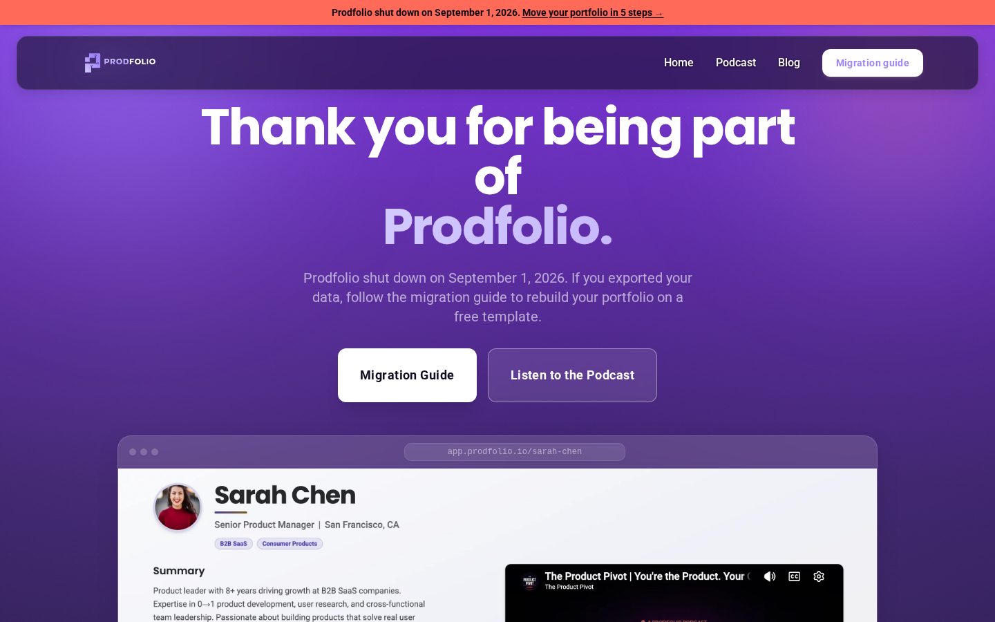 Prodfolio Homepage