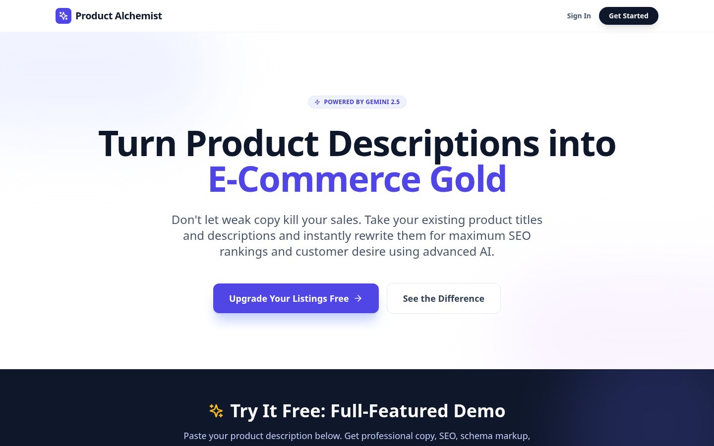 Product Alchemist Homepage