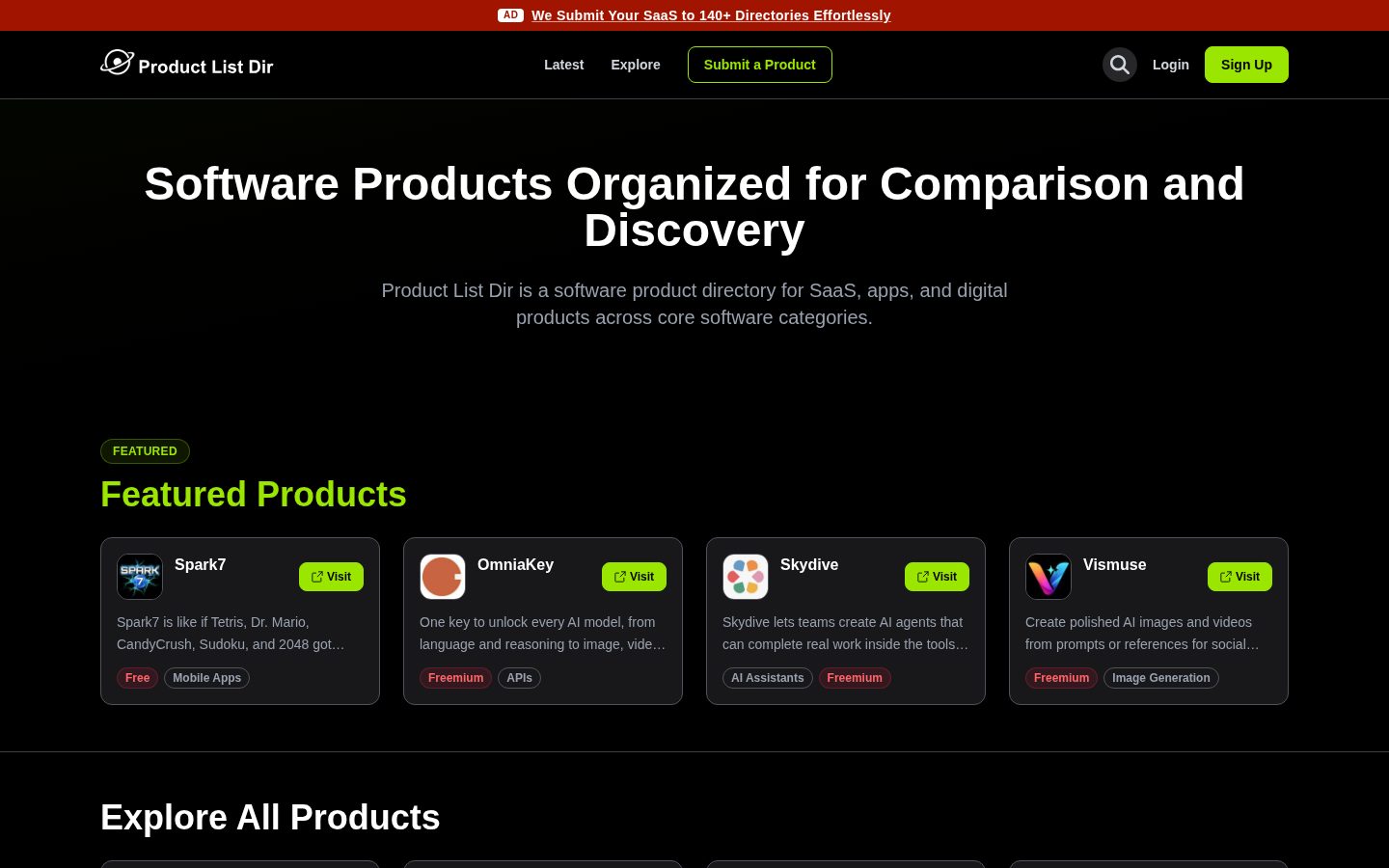 Product List Dir Homepage