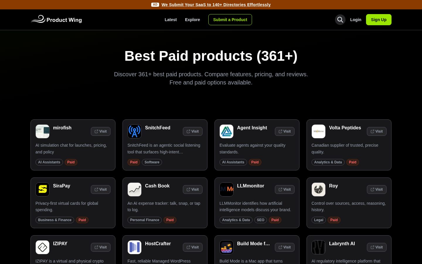 Product Wing Pricing