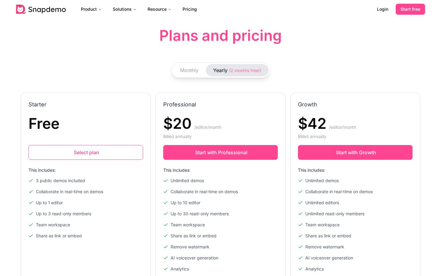 Productdemoapp Pricing