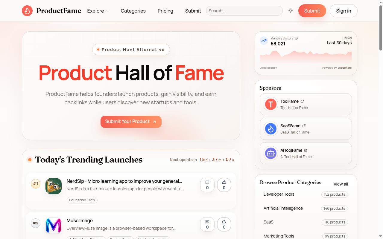 ProductFame Homepage