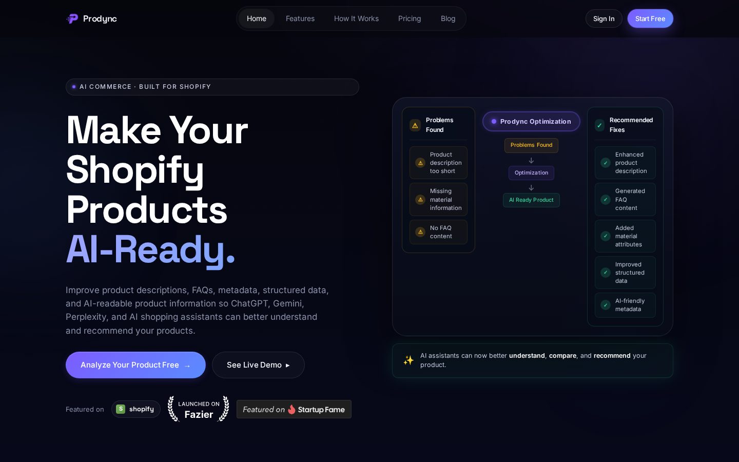Prodync Homepage