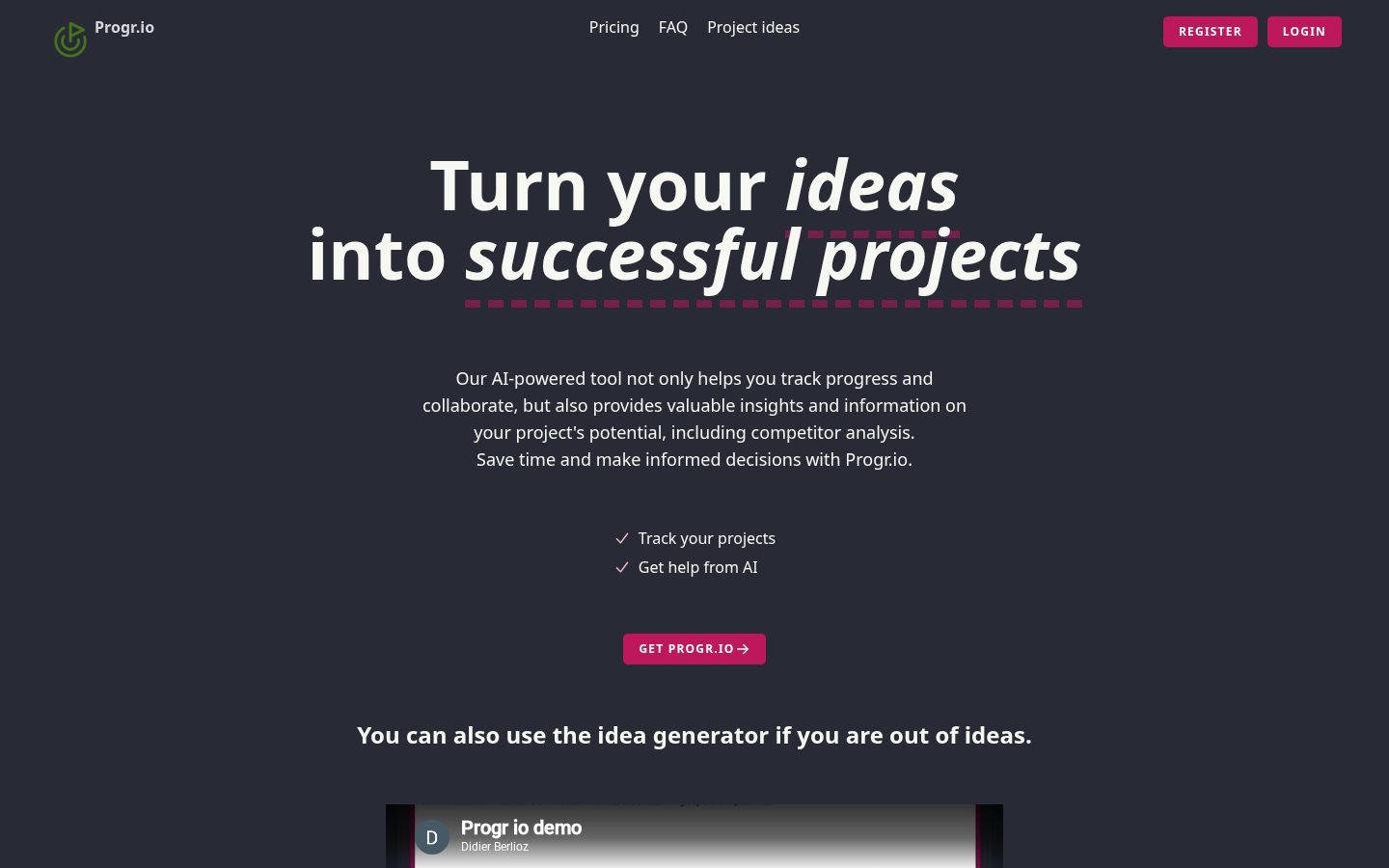 Progr.io Homepage