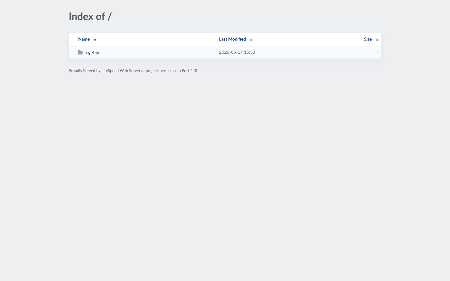 Project Hermes Homepage