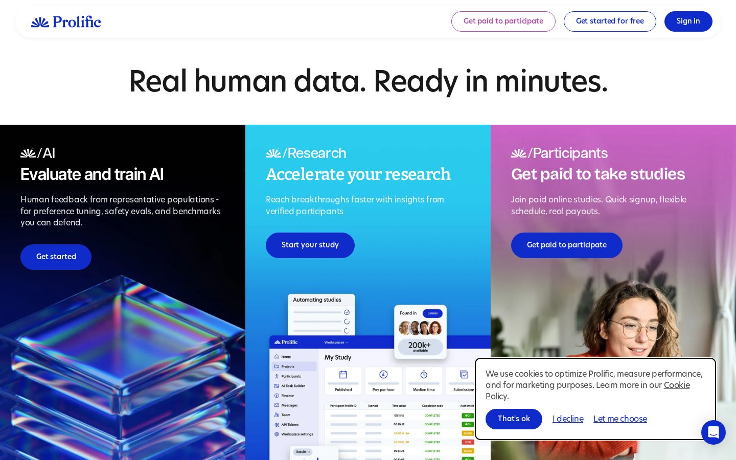 Prolific Homepage