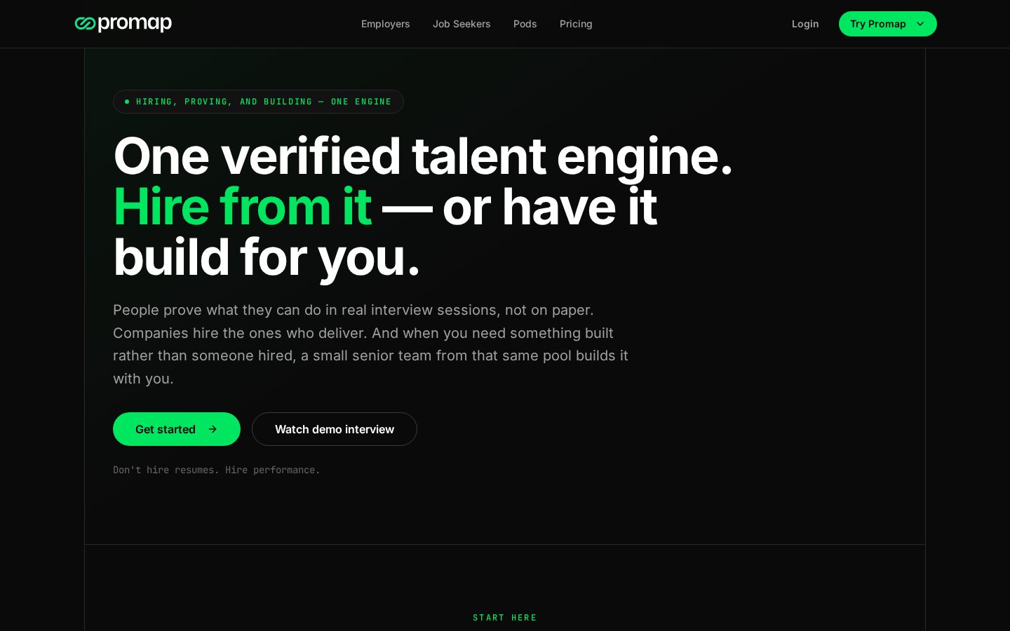 Promap AI Homepage