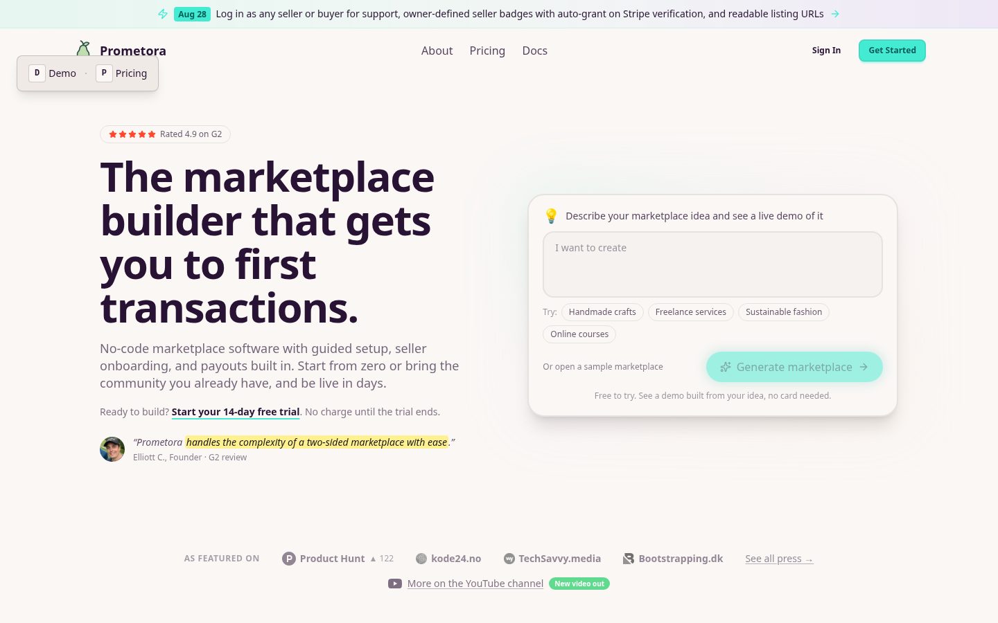 Prometora Homepage