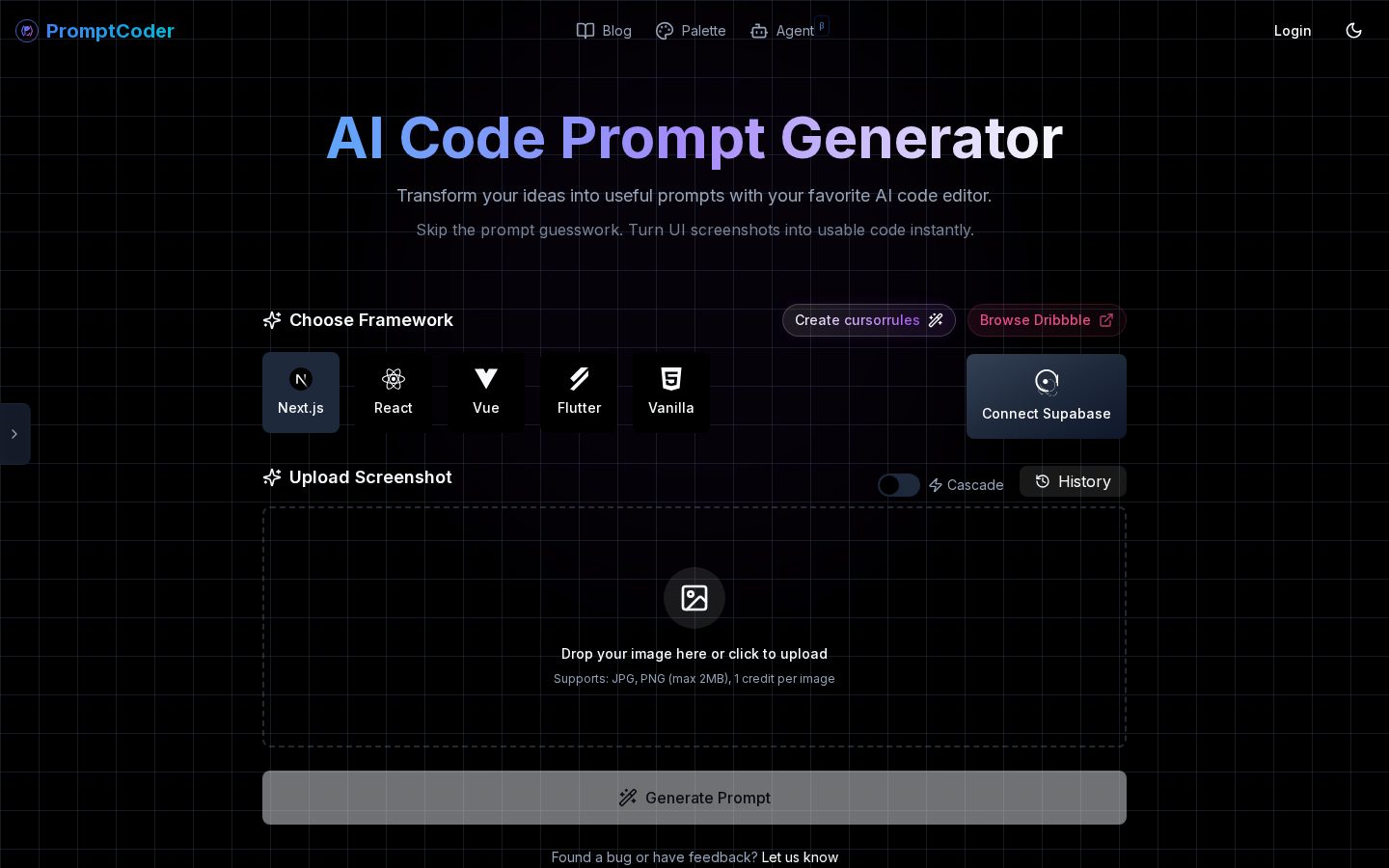 Prompt Coder Homepage