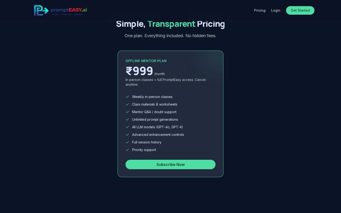 Prompt EASY Pricing