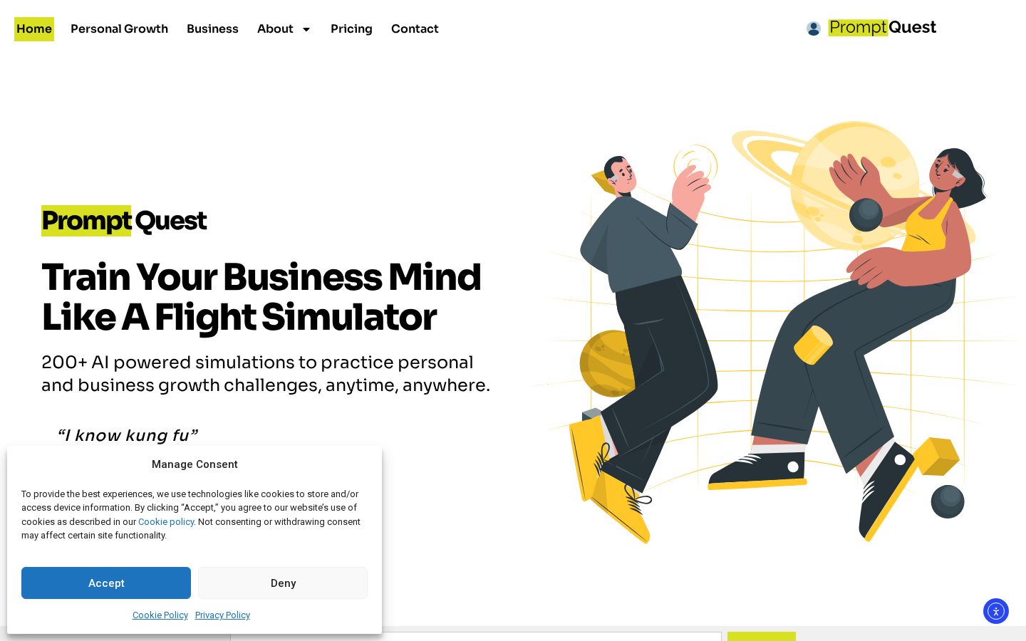 Prompt Quest Ai Simulations Homepage
