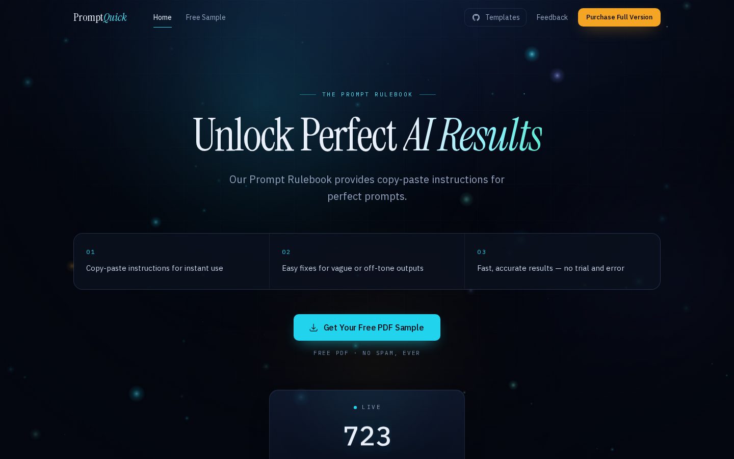 Prompt Rulebook + Templates Homepage