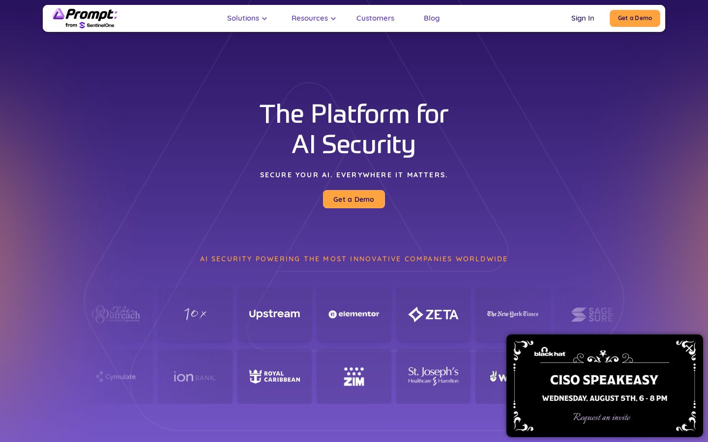 Prompt Security Homepage