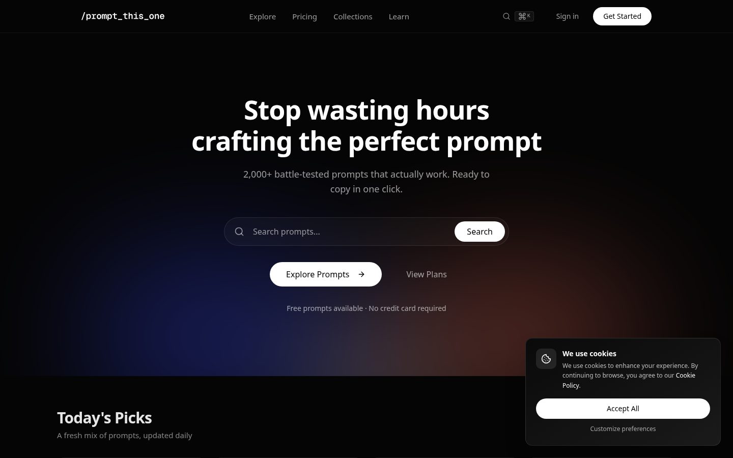 Prompt This One Homepage